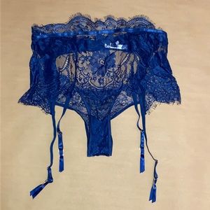 Oh Lala Cheri Georgia blue lace panty size XL
